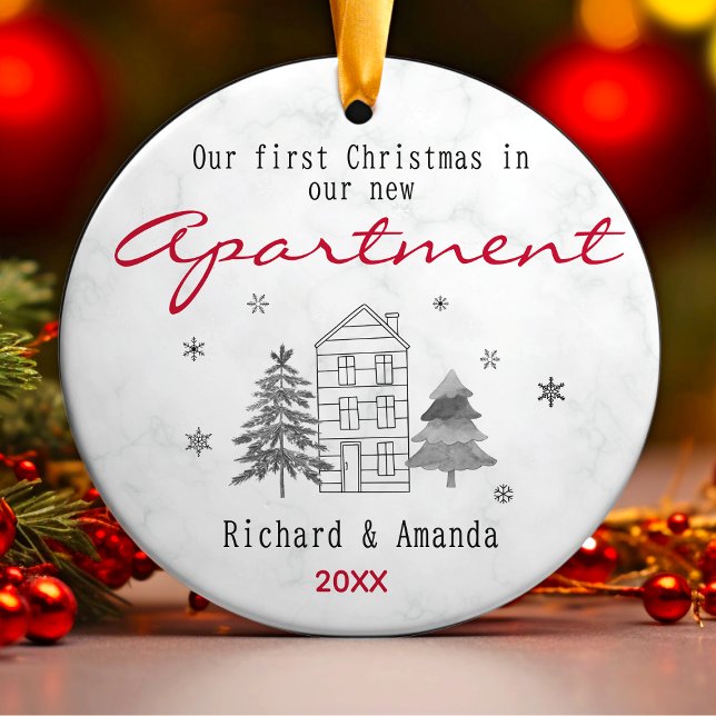 Cute first Christmas in our new apartment  Ceramic Ornament (Creator Uploaded)