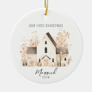 Cute First Christmas Married Christmas Ornament