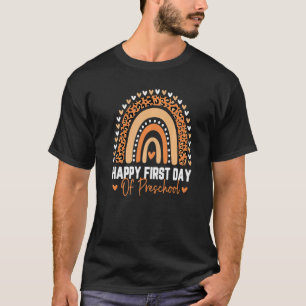 Cute First Day Of Preschool Student Teacher Rainbo T-Shirt