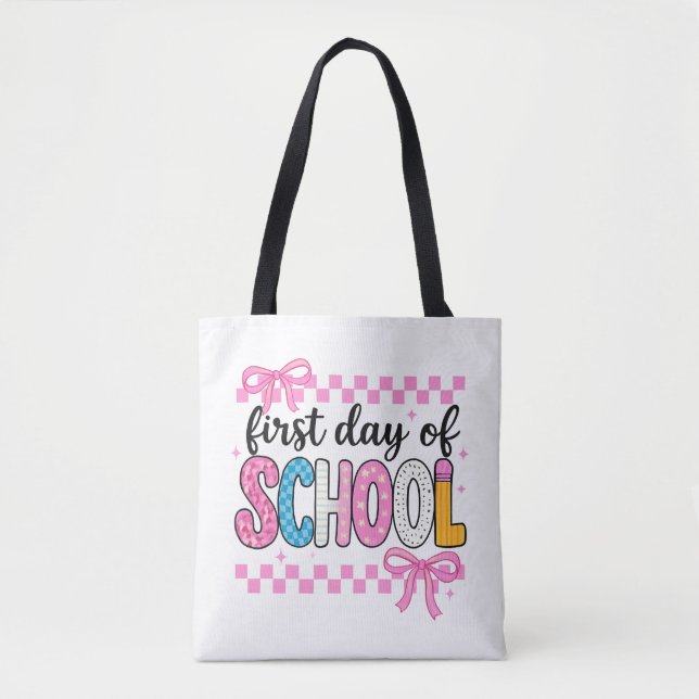Cute First Day of School Design Tote Bag (Front)