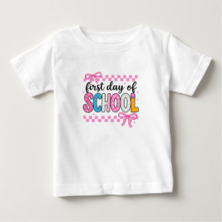 Cute First Day of School Pink Bow Kawaii Girls Baby T-Shirt