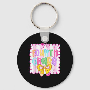 Cute First Day Of School Preppy Fourth Grade Back Key Ring