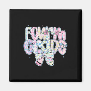 Cute First Day Of School Preppy Fourth Grade Back Magnet