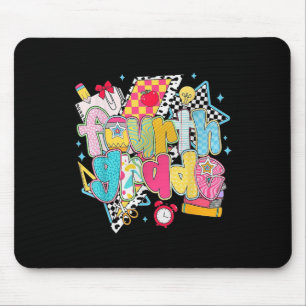 Cute First Day Of School Preppy Fourth Grade Back Mouse Pad