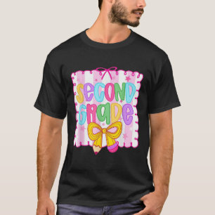 Cute First Day Of School Preppy Second Grade Back  T-Shirt