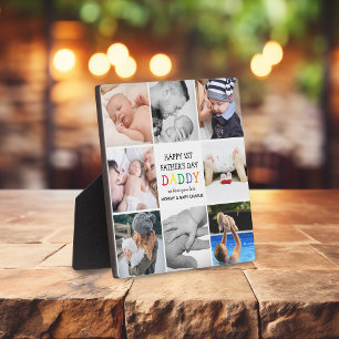 Cute First Father's Day Daddy   Photo Collage Plaque