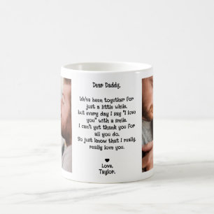 Cute First Father's Day Dear Daddy Poem 2-Photo Coffee Mug