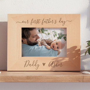 Cute First Fathers Day Gift Engraved Picture Frame