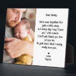 Cute First Father's Day Poem Photo Tabletop Plaque<br><div class="desc">Celebrate a new dad's special milestone with this personalised "Happy First Father's Day" tabletop plaque. This heartfelt plaque features a touching message from the baby, expressing love and gratitude, accompanied by a cherished photo that captures the precious bond between father and child. The combination of the sweet message and the...</div>