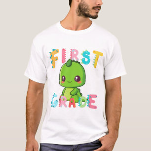 Cute First GRADE Dinosaur Squad School boys kids T-Shirt