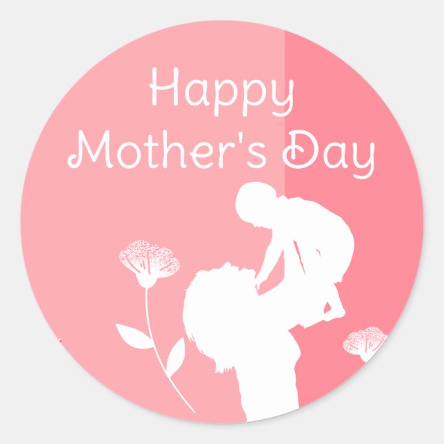  Cute First Mother's Day Classic Round Sticker (Front)
