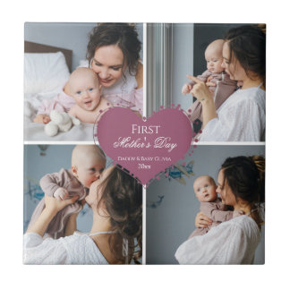 Cute First Mother's Day Gift | Photo Collage Ceramic Tile