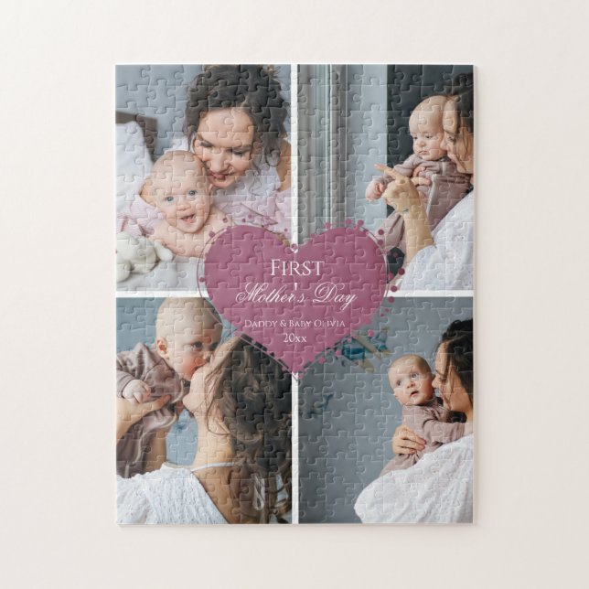 Cute First Mother's Day Gift | Photo Collage Jigsaw Puzzle (Vertical)