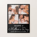 Cute First Mothers Day Modern Photo Collage Jigsaw Puzzle<br><div class="desc">Happy First Mother's Day! If you need the perfect photo collage item to wish a new mum a happy first Mother's Day,  then customise this item with your own photos of mum and baby.</div>