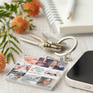 Cute First Mother's Day Mommy Photo Collage Key Ring