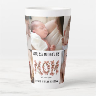 Cute First Mother's Day Mum   Photo Collage  Latte Mug