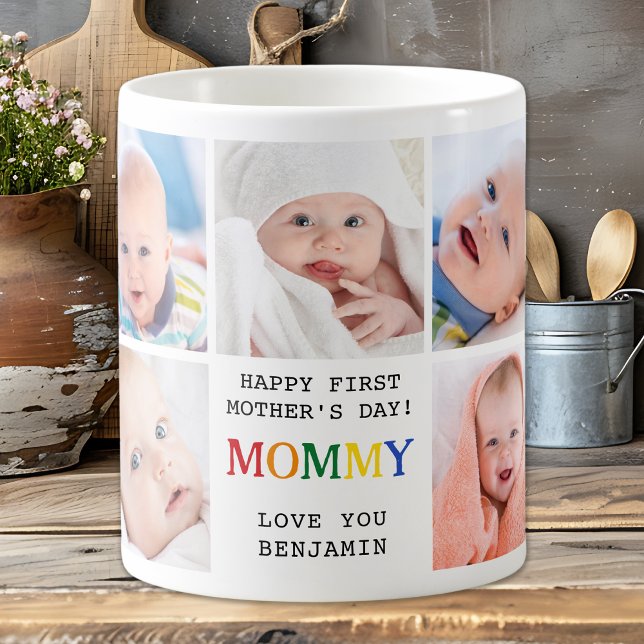 Cute First Mother's Day - Mummy - Photo Collage Coffee Mug (Creator Uploaded)