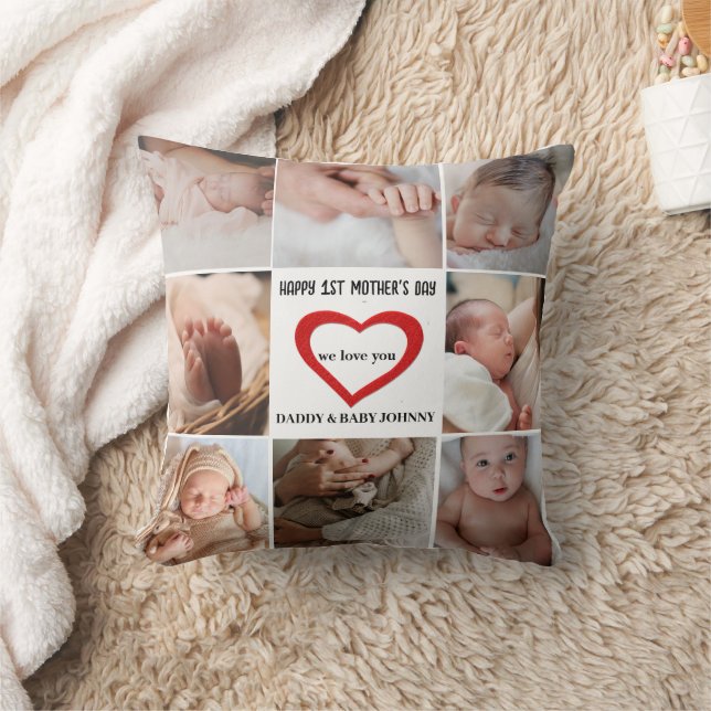 Cute First Mother's Day Mummy | Photo Collage Cushion (Blanket)