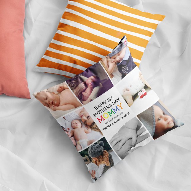 Cute First Mother's Day Mummy | Photo Collage  Cushion (Creator Uploaded)