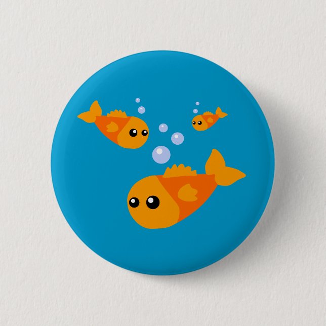 Cute Fish 6 Cm Round Badge (Front)