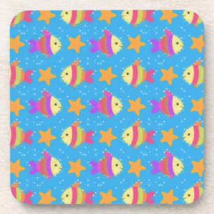 Cute Fish And Starfish Pattern Coaster