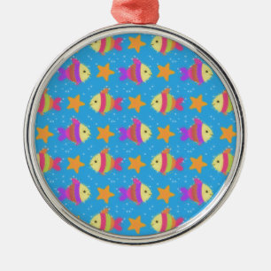 Cute Fish And Starfish Pattern Metal Tree Decoration