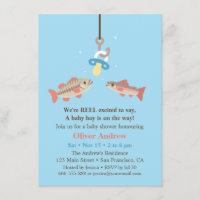 Cute Fish Bait Bass and Trout Fishing Baby Shower