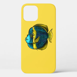 Cute Fish Blue Yellow Kids iPhone 12 Case