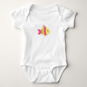 Cute Fish Cartoon Baby Bodysuit