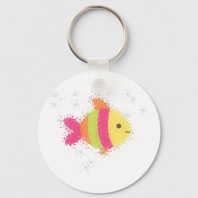 Cute Fish Cartoon Key Ring (Front)