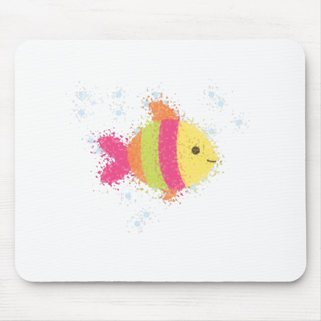 Cute Fish Cartoon Mouse Pad (Front)