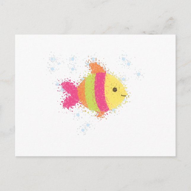 Cute Fish Cartoon Postcard (Front)