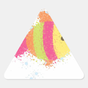 Cute Fish Cartoon Triangle Sticker