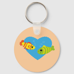Cute Fish Couple Valentine Aquarium Love Key Ring