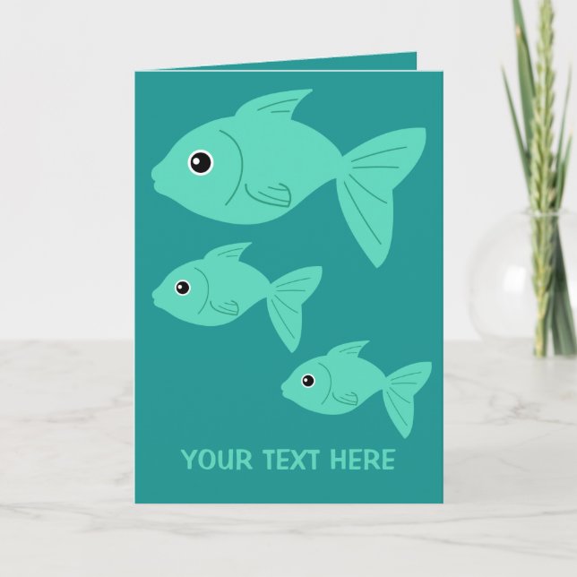 Cute Fish custom greeting card (Front)