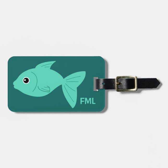 Cute Fish custom luggage tag (Front Horizontal)