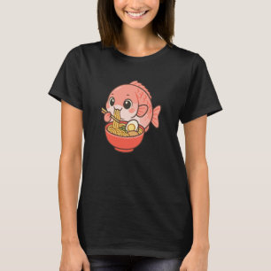 Cute Fish Eating Ramen Kawaii Food Lover Art 2 T-Shirt