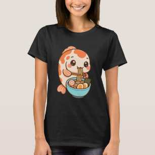 Cute Fish Eating Ramen Kawaii Food Lover Art T-Shirt