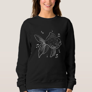 Cute Fish Goldfish Music Notes Clef Musician Sweatshirt