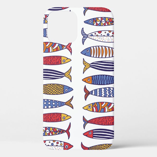 Cute Fish Illustration: Kids Seamless Background Case-Mate iPhone Case (Back)