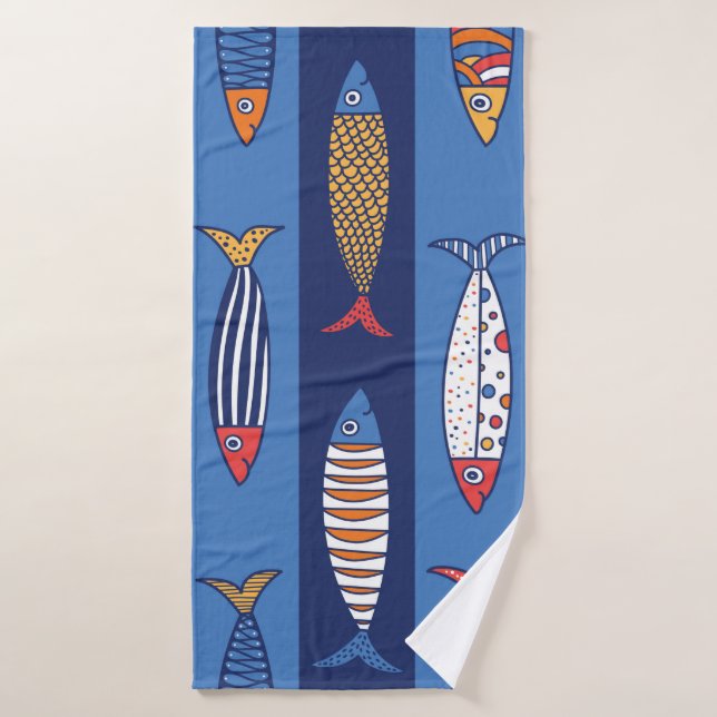 Cute fish. Kids background. Seamless pattern Bath Towel (Bath Towel)