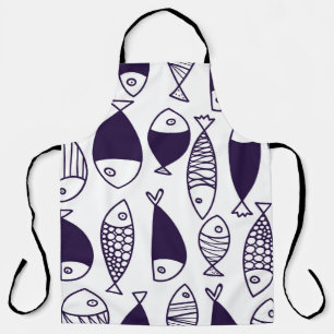 Cute fish. Kids background. Seamless pattern. Can Apron