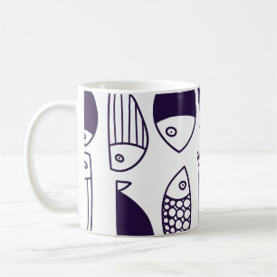 Cute fish. Kids background. Seamless pattern. Can Coffee Mug
