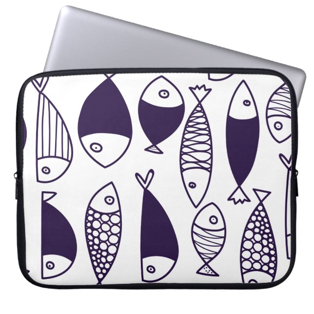 Cute fish. Kids background. Seamless pattern. Can  Laptop Sleeve (Front)