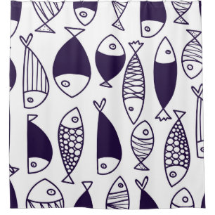Cute fish. Kids background. Seamless pattern. Can  Shower Curtain