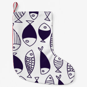 Cute fish. Kids background. Seamless pattern. Can Small Christmas Stocking