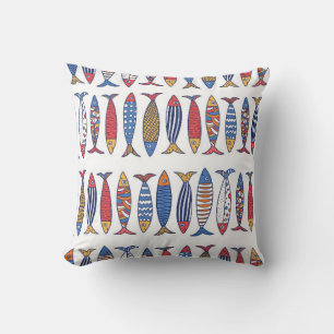 Cute fish. Kids background. Seamless pattern. Cushion