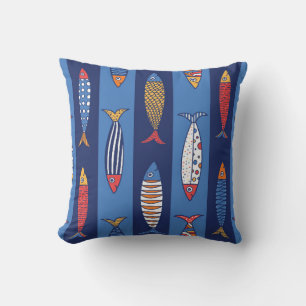 Cute fish. Kids background. Seamless pattern Cushion