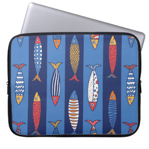Cute fish. Kids background. Seamless pattern Laptop Sleeve