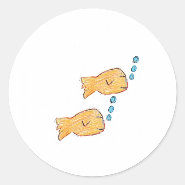 Cute Fish Magnet Classic Round Sticker (Front)